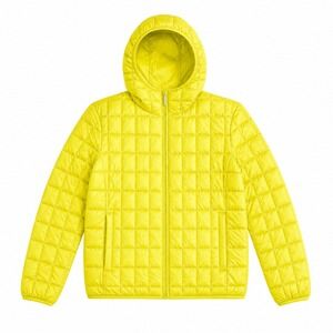 Uniqlo Ultra Light Down Jacket Neon Yellow Square Quilt Hooded Puffer S